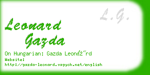 leonard gazda business card